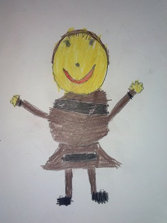 Drawing of yellow skin because of pyruvate kinase deficiency